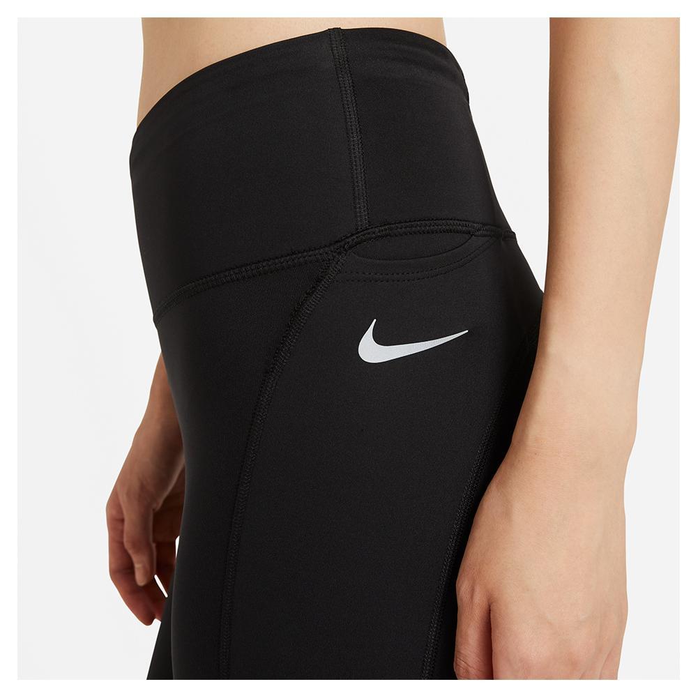 Nike Women`s Epic Fast Running Tights Black and Reflective Silver