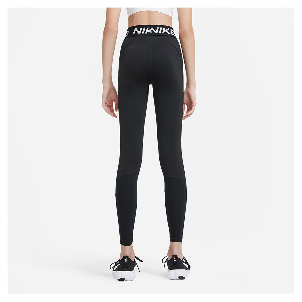 Nike Girls' Pro Training Leggings Black and White