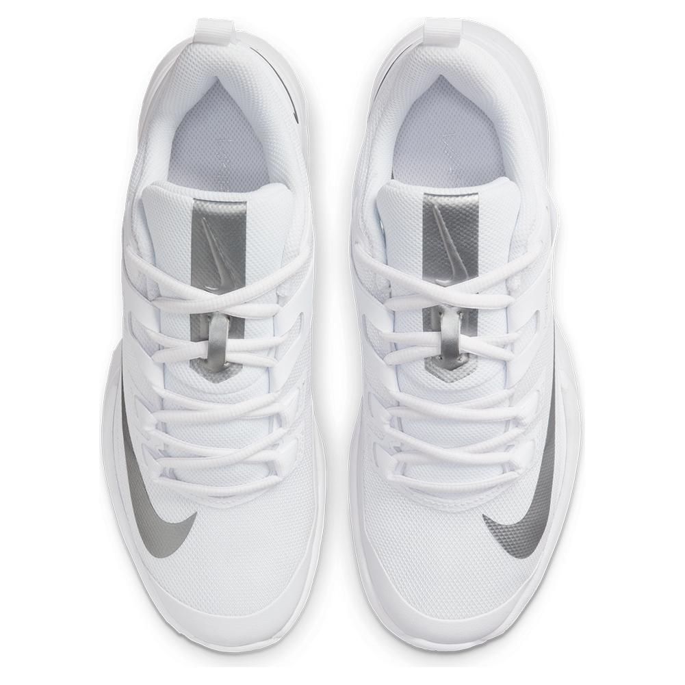 NikeCourt Women`s Vapor Lite Tennis Shoes White and Metallic Silver |  Tennis Express