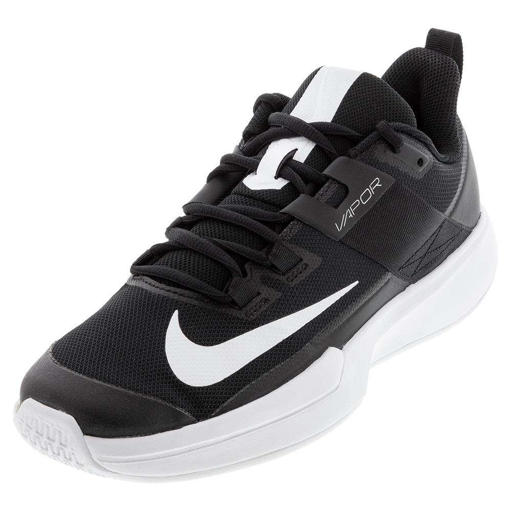 NikeCourt Men`s Vapor Lite Tennis Shoes Black and White | Tennis Express