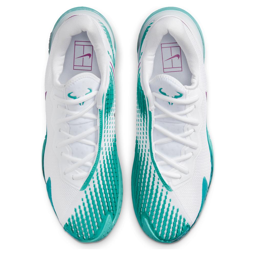 NikeCourt Men`s Rafa Zoom Vapor Cage 4 Tennis Shoes White and Red Plum
