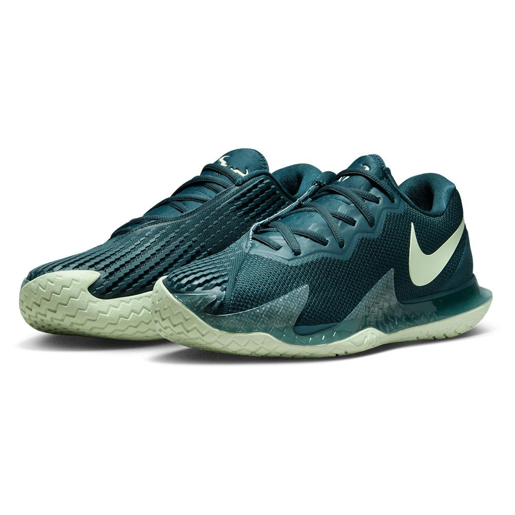 NikeCourt Men`s Rafa Zoom Vapor Cage Tennis Shoes Deep Jungle and Lime Ice