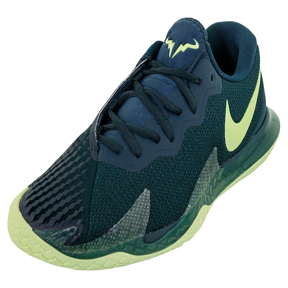 NikeCourt Men`s Rafa Zoom Vapor Cage Tennis Shoes Deep Jungle and Lime Ice