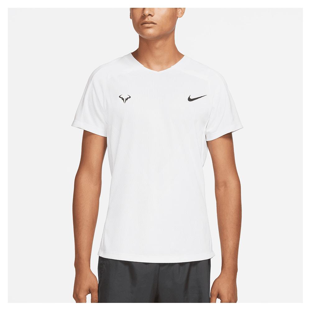 Nike Men`s Rafa Court Knit Dri-FIT Advantage Short Sleeve Tennis Top White