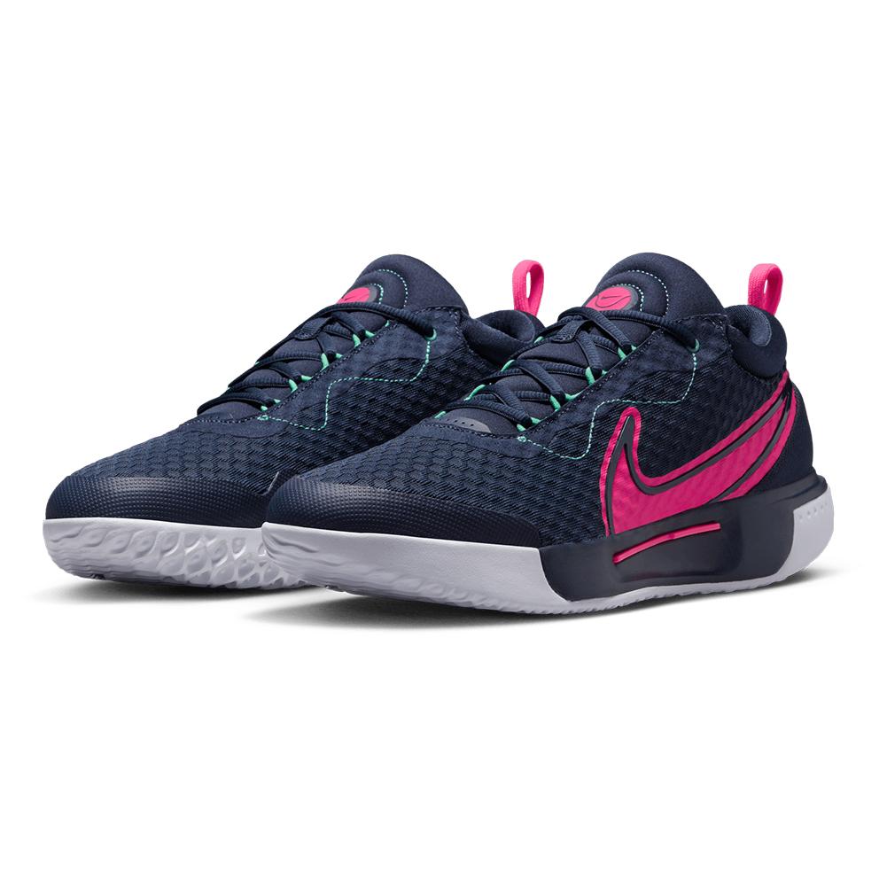 NikeCourt Men`s Zoom Pro Tennis Shoes Obsidian and Hyper Pink