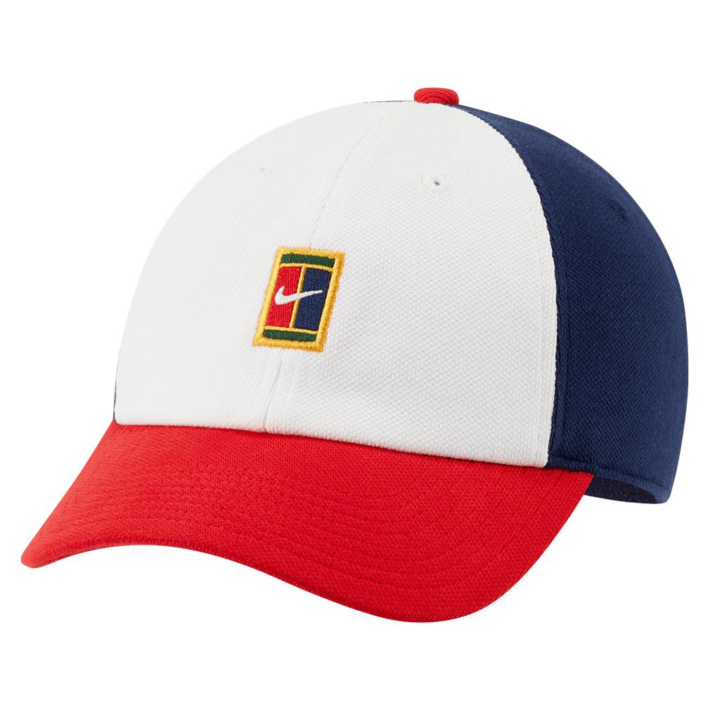 NIKE Court Heritage86 Logo Tennis Hat White and Binary Blue | DJ6147-100U23  | Tennis Express