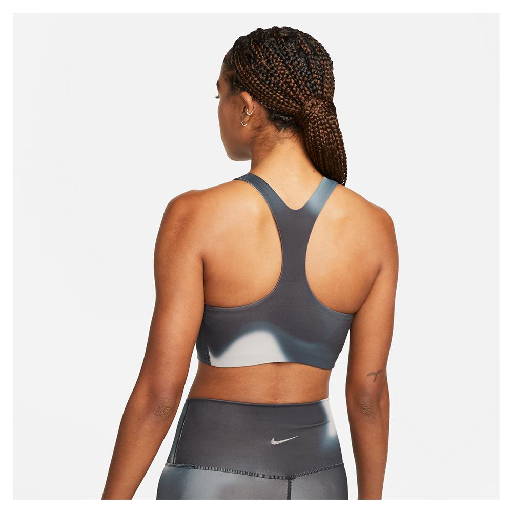 Nike Women`s Yoga Dri-Fit Swoosh Medium-Support Padded Printed Sports Bra