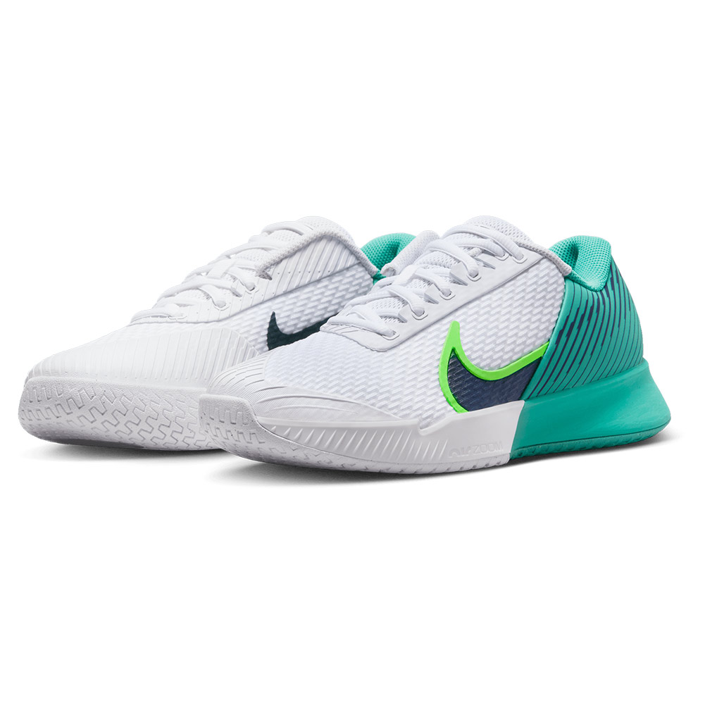 NikeCourt Men`s Air Zoom Vapor Pro 2 Tennis Shoes White and Green