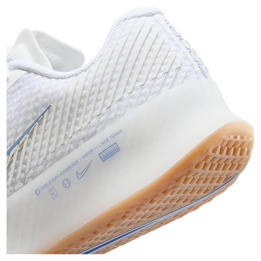 NikeCourt Women`s Air Zoom Vapor 11 Tennis Shoes White and Light Blue