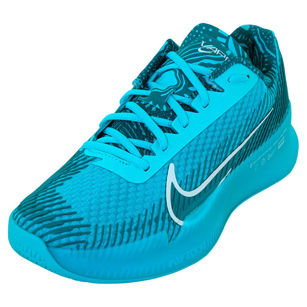 NikeCourt Men`s Air Zoom Vapor 11 Tennis Shoes Teal Nebula and White