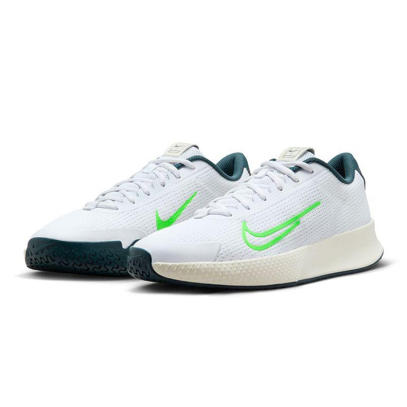 NikeCourt Men`s Zoom Vapor Lite 2 Tennis Shoes White and Green Strike