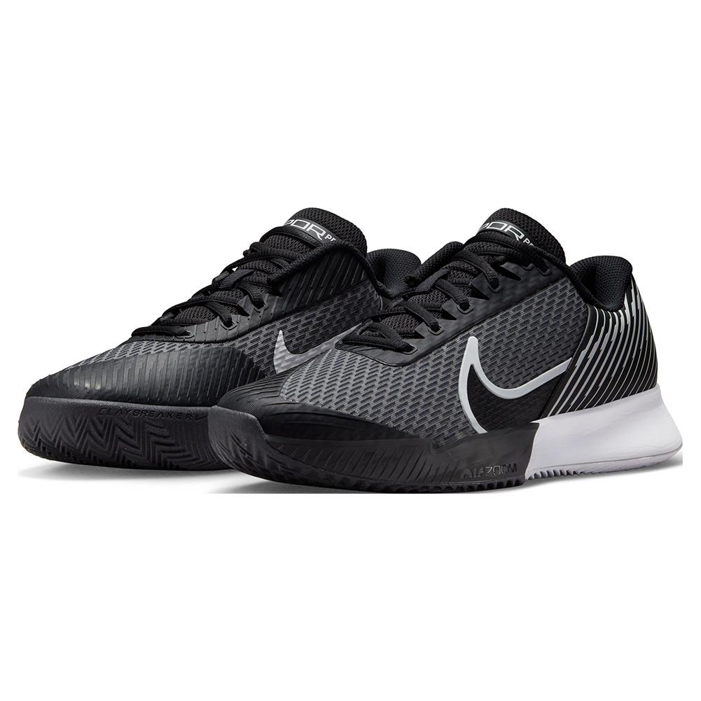 NikeCourt Men`s Air Zoom Vapor Pro 2 Clay Tennis Shoes Black and White