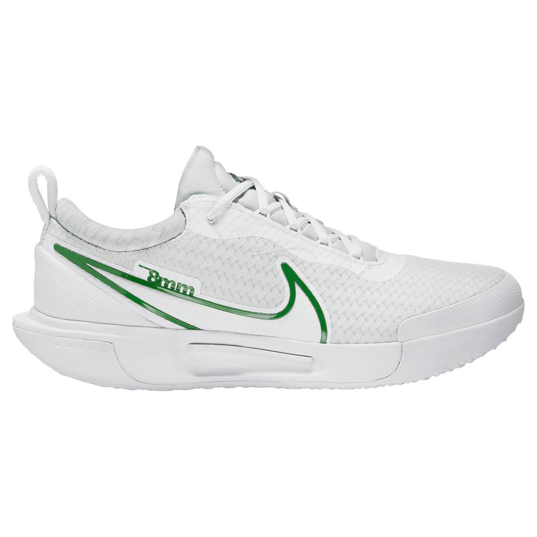 NikeCourt Men`s Zoom Pro Tennis Shoes Off White and Kelly Green