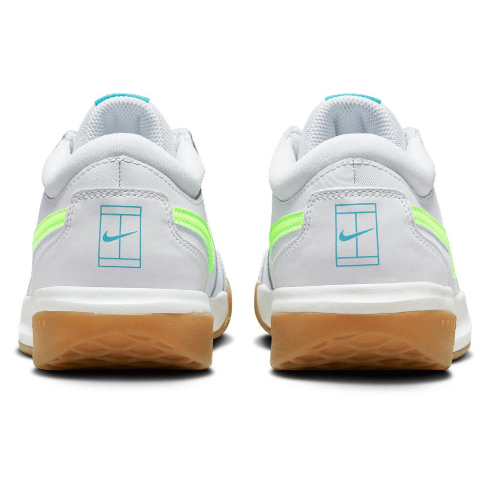 NikeCourt Women`s Zoom Court Lite 3 Tennis Shoes White and Lime Blast