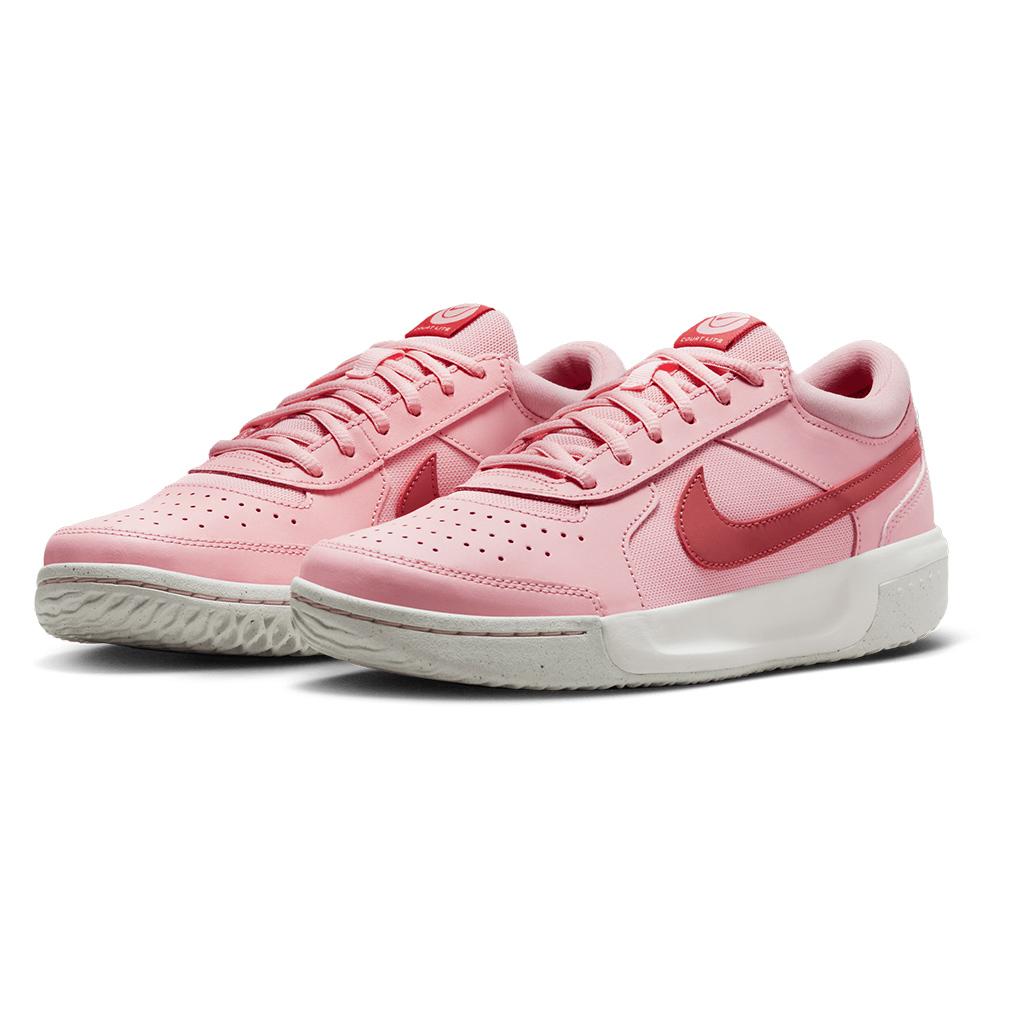NikeCourt Women`s Zoom Court Lite 3 Tennis Shoes Pink Bloom and Adobe