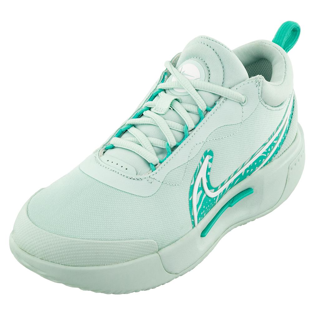 NikeCourt Women`s Zoom Pro Tennis Shoes Jade Ice and White