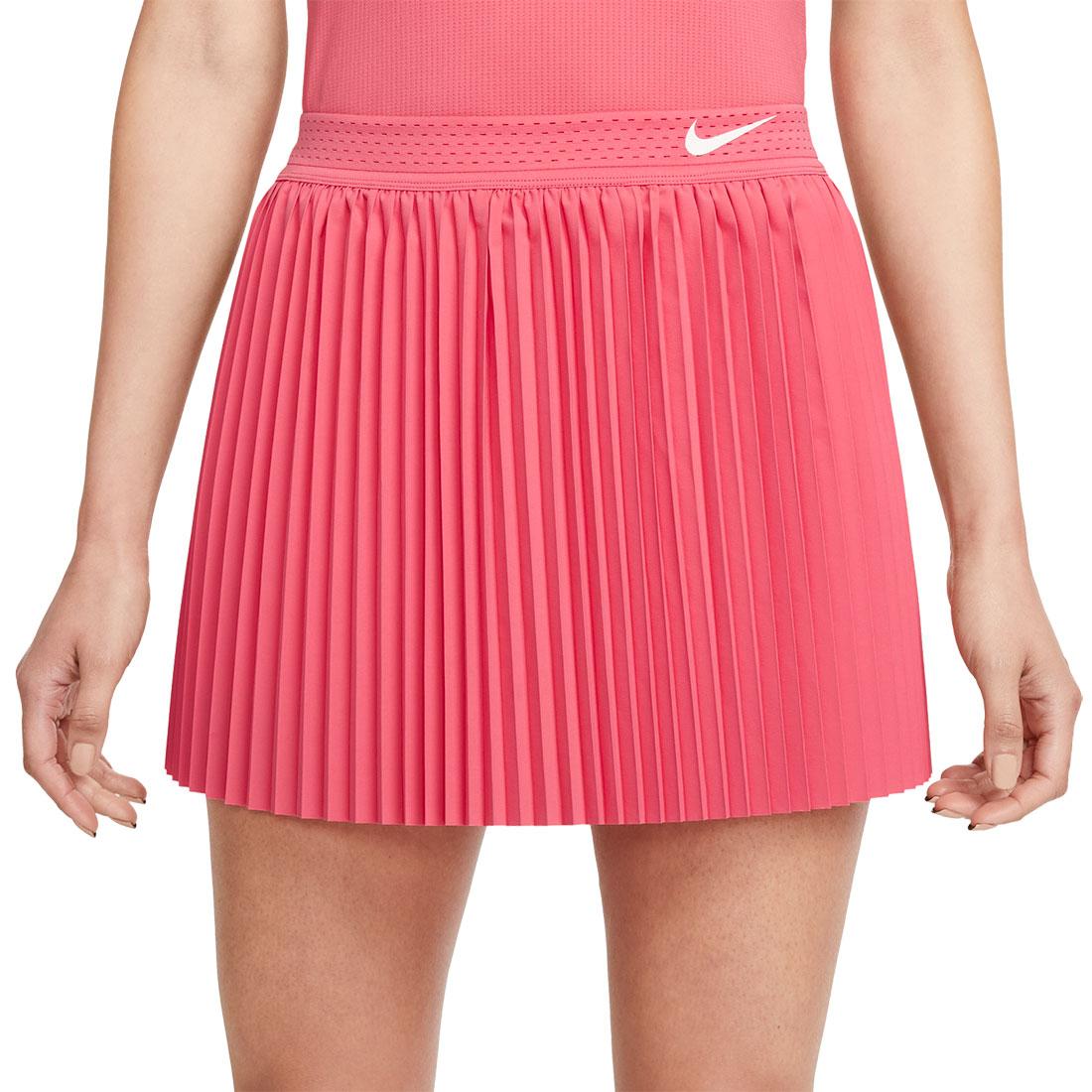 Nike Women`s Dri-Fit Club Regular Pleated Tennis Skort Sea Coral and White