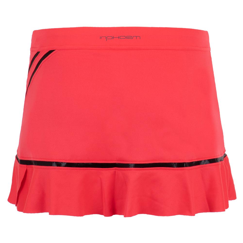 InPhorm Women's Angelika Tennis Skort in Vibrant Red and Black