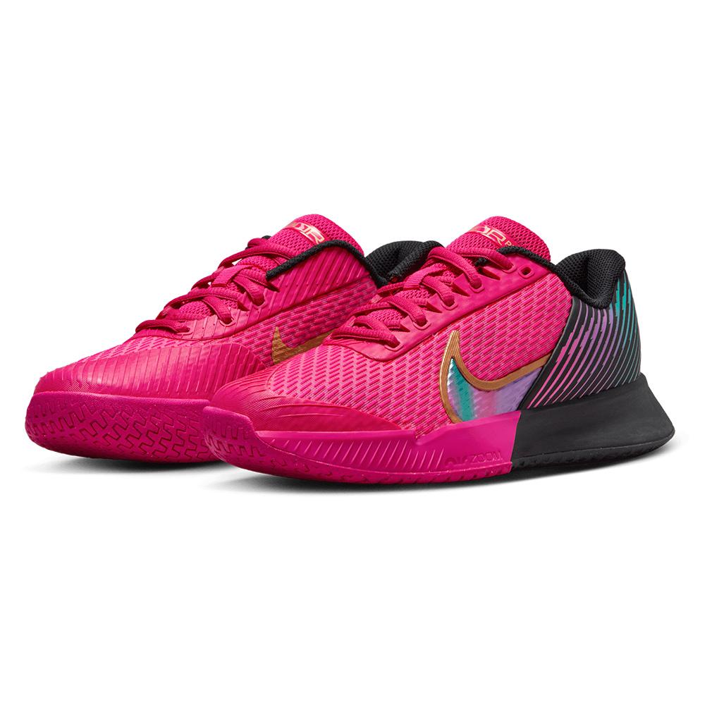 NikeCourt Women`s Air Zoom Vapor Pro 2 Premium Tennis Shoes Fireberry and  Black