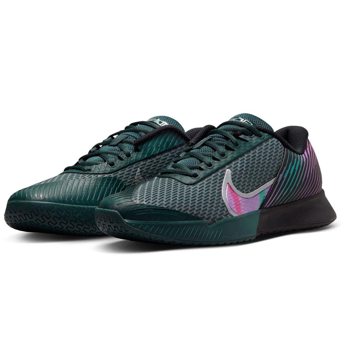 NikeCourt Men`s Vapor Pro 2 Premium Tennis Shoes Black and Multi-Color