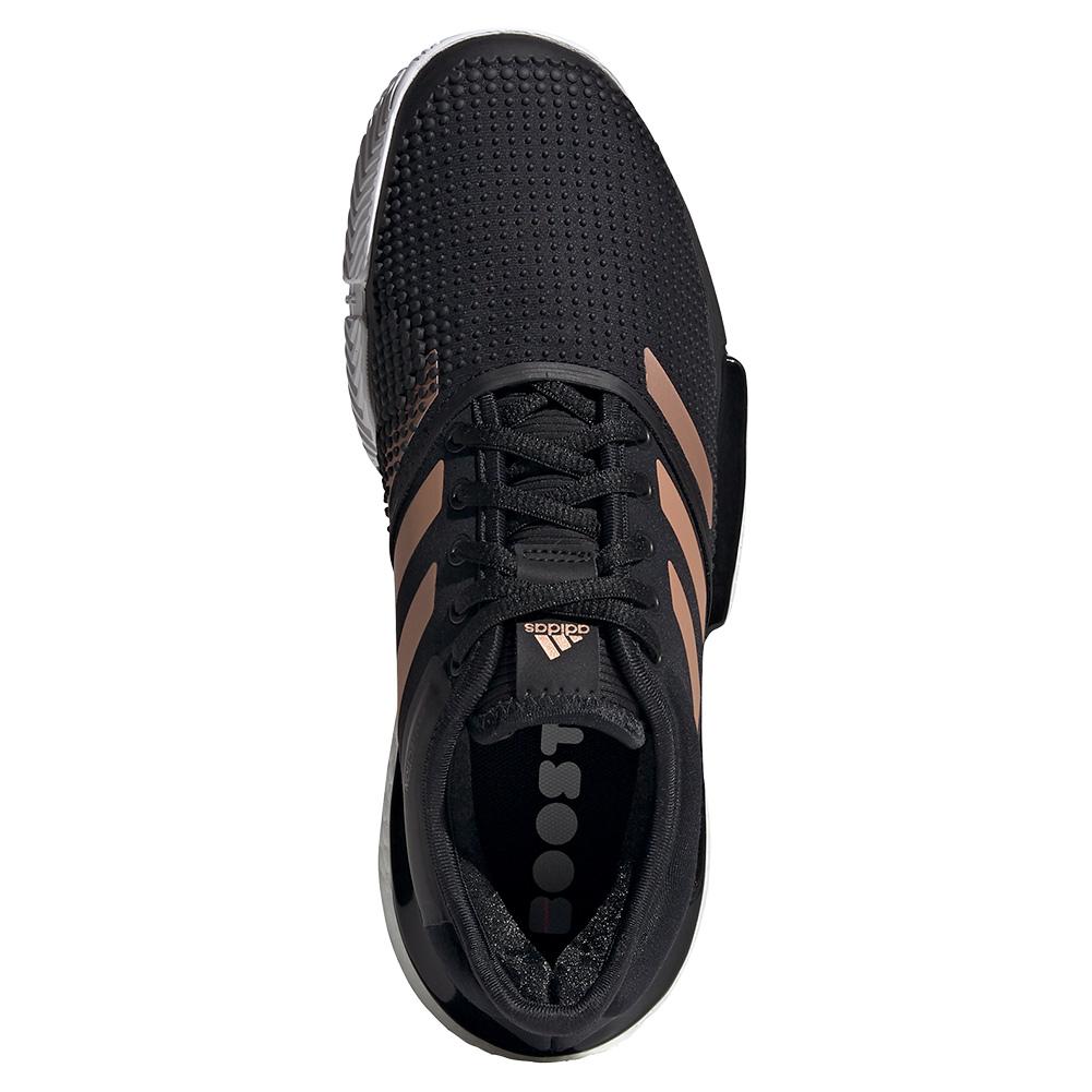 adidas Women`s SoleCourt Boost Parley Tennis Shoes Black and Footwear White  | Tennis Express | FU8133