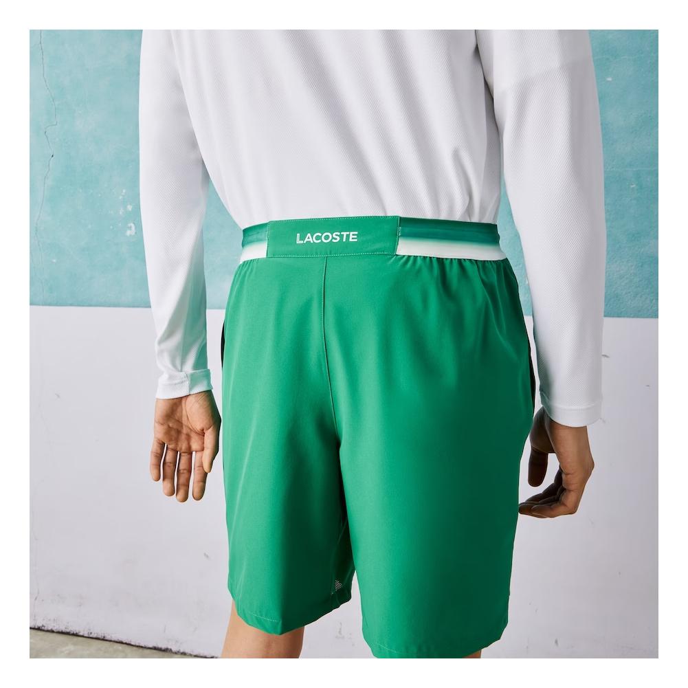 Lacoste Men`s Novak Djokovic Tennis Shorts Fluorine Green