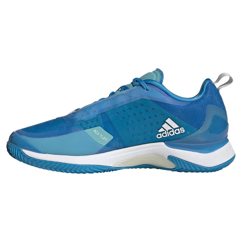 adidas Women`s Avacourt Clay Tennis Shoes Pulse Blue and Footwear White