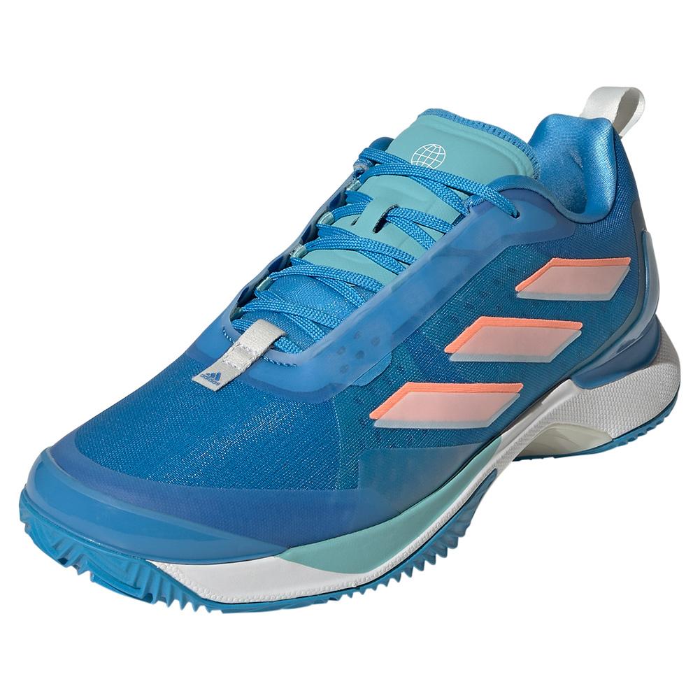 adidas Women`s Avacourt Clay Tennis Shoes Pulse Blue and Footwear White
