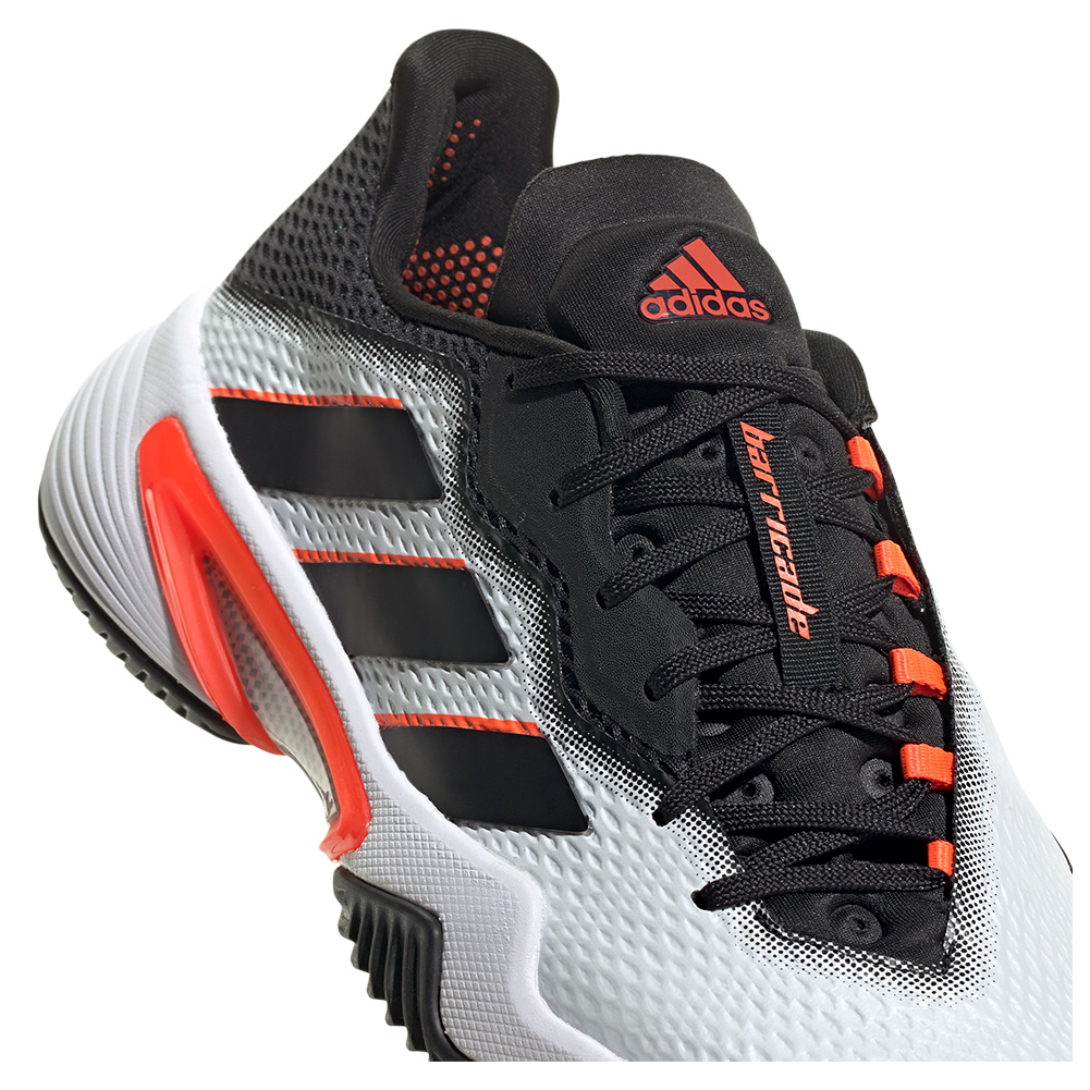 adidas Men`s Barricade Tennis Shoes Footwear White and Core Black