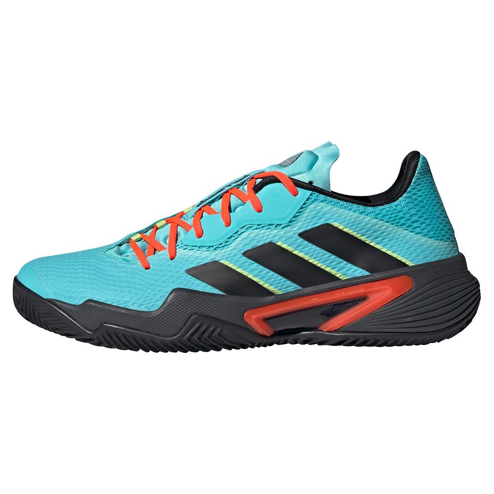 adidas Men`s Barricade Clay Tennis Shoes Pulse Aqua and Core Black