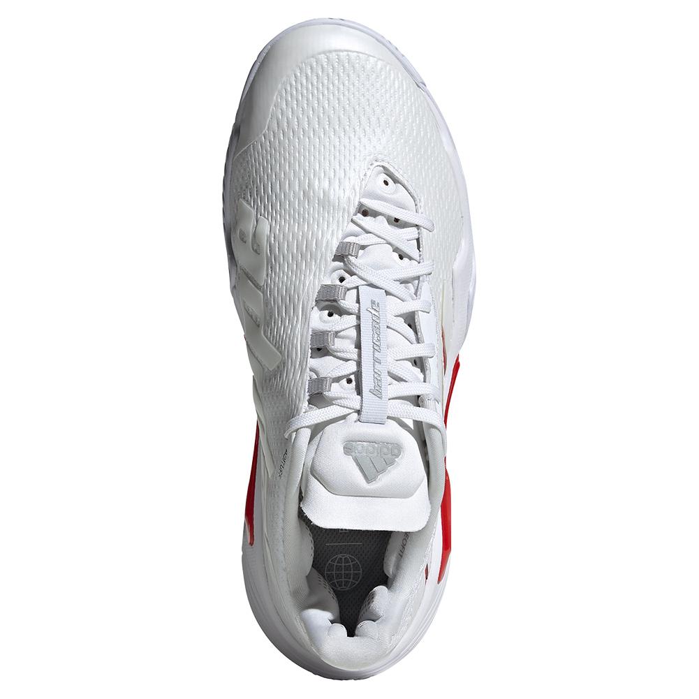 adidas Women`s Barricade Tennis Shoes Footwear White and Silver Metallic