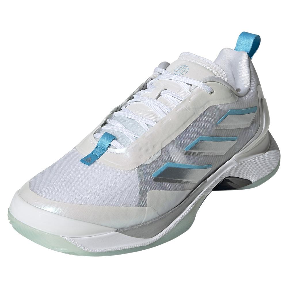 adidas Women`s Avacourt Tennis Shoes Footwear White and Silver Metallic