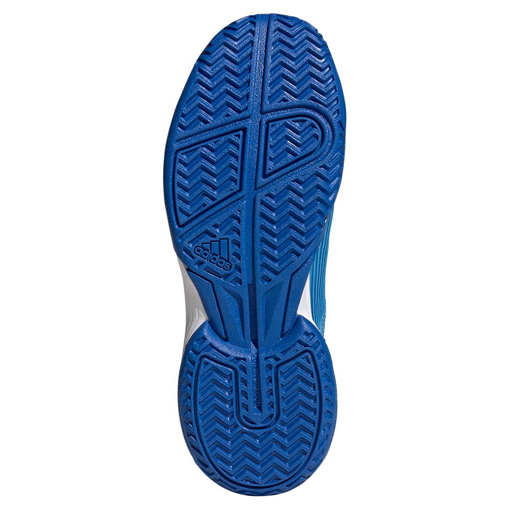 adidas Juniors` adizero Club Tennis Shoes Pulse Blue and Footwear White