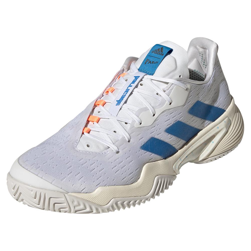 adidas Men`s Barricade Parley Tennis Shoes Footwear White and Pulse Blue