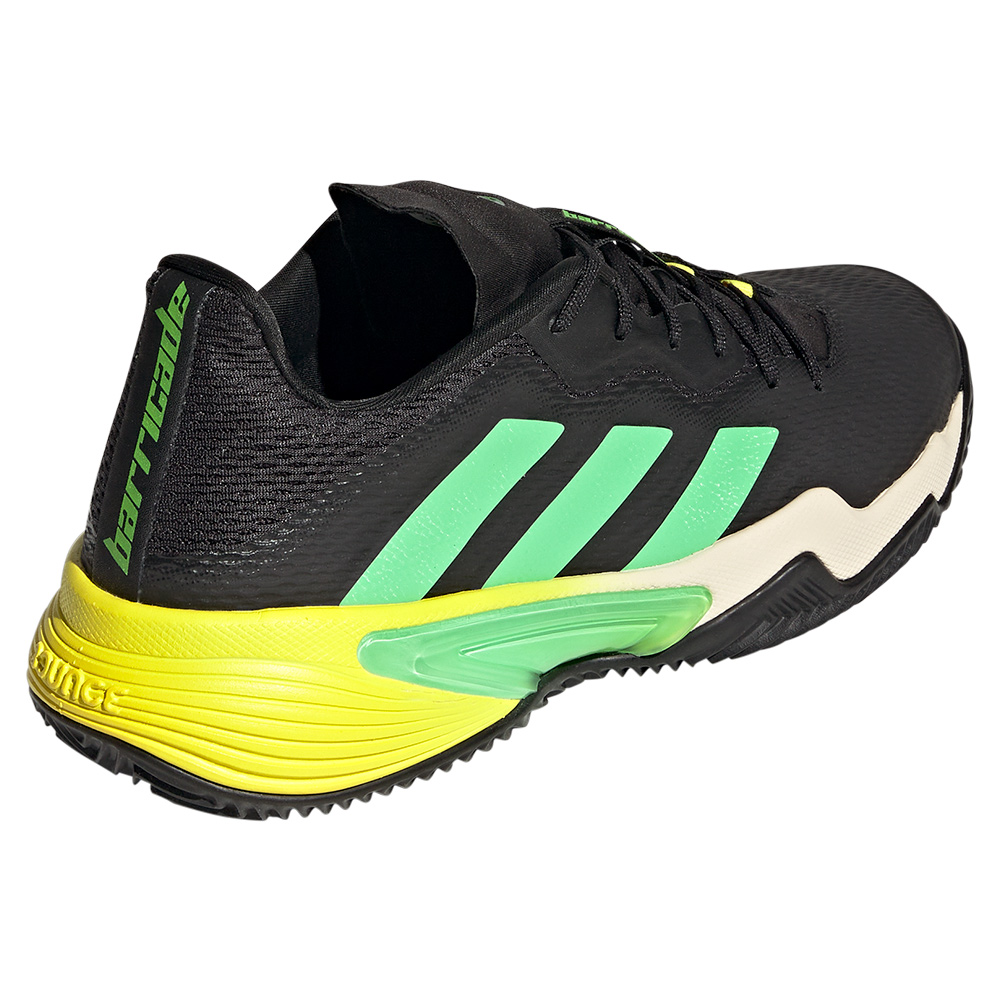 adidas Men`s Barricade Clay Tennis Shoes Footwear White and Beam Green