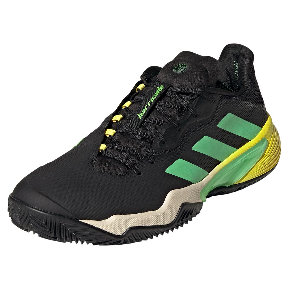adidas Men`s Barricade Clay Tennis Shoes Footwear White and Beam Green