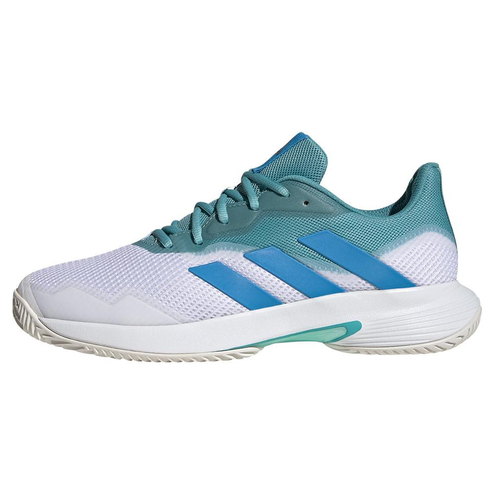 adidas Men`s CourtJam Control Tennis Shoes Mint Ton and Pulse Blue