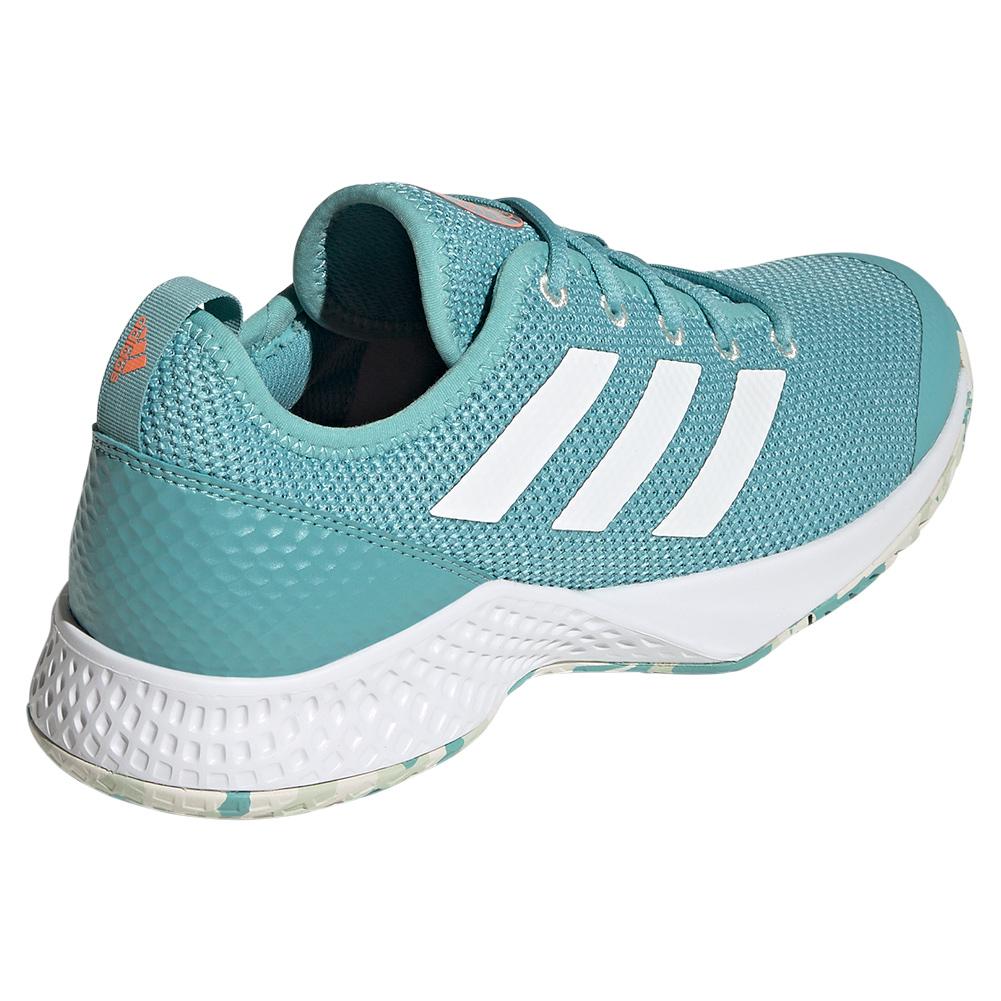 adidas Men`s CourtFlash Tennis Shoes Mint and Footwear White