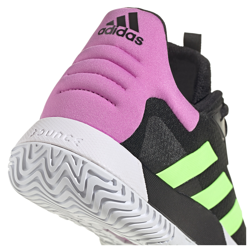 adidas Men`s SoleMatch Control Tennis Shoes Core Black and Signal Green