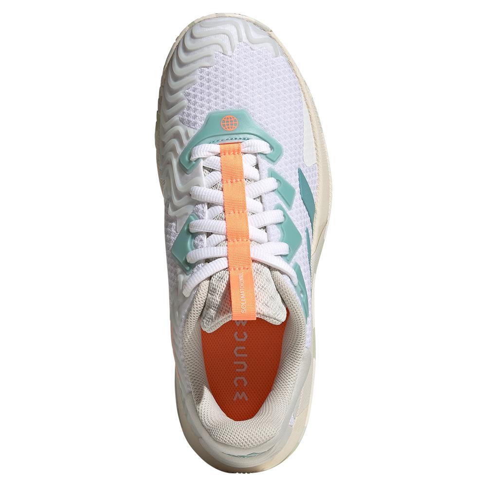 adidas Women`s SoleMatch Control Tennis Shoes Footwear White and Mint Ton