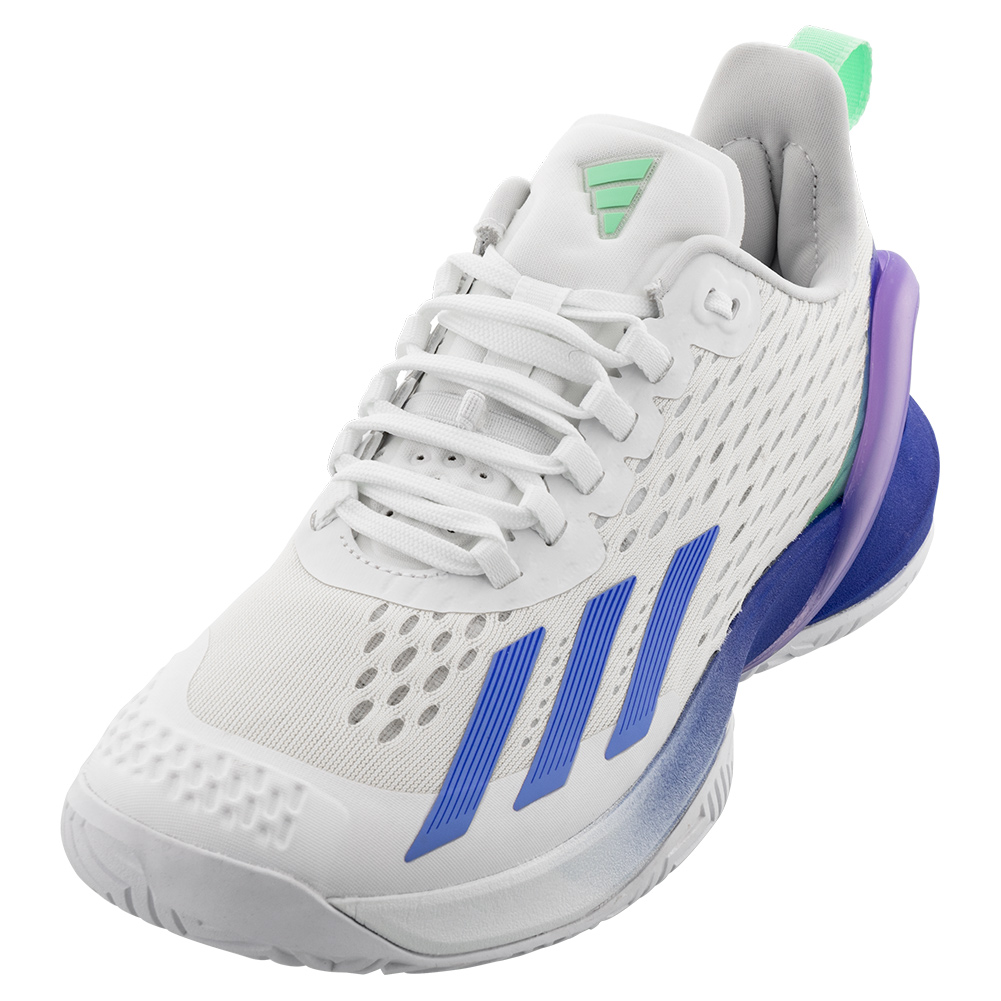 adidas Women`s adizero Cybersonic Tennis Shoes Footwear White and Blue  Fusion