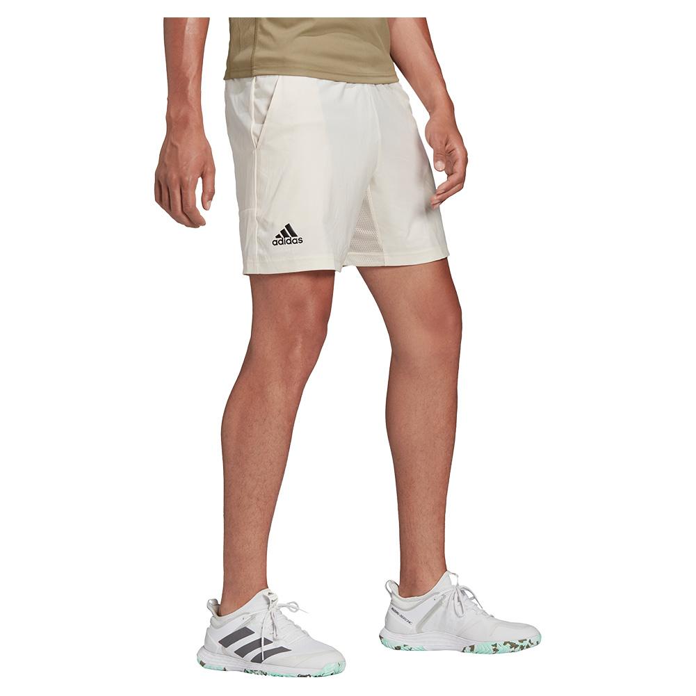 Adidas Men`s Primeblue Ergo 7 Inch Tennis Short Wonder White