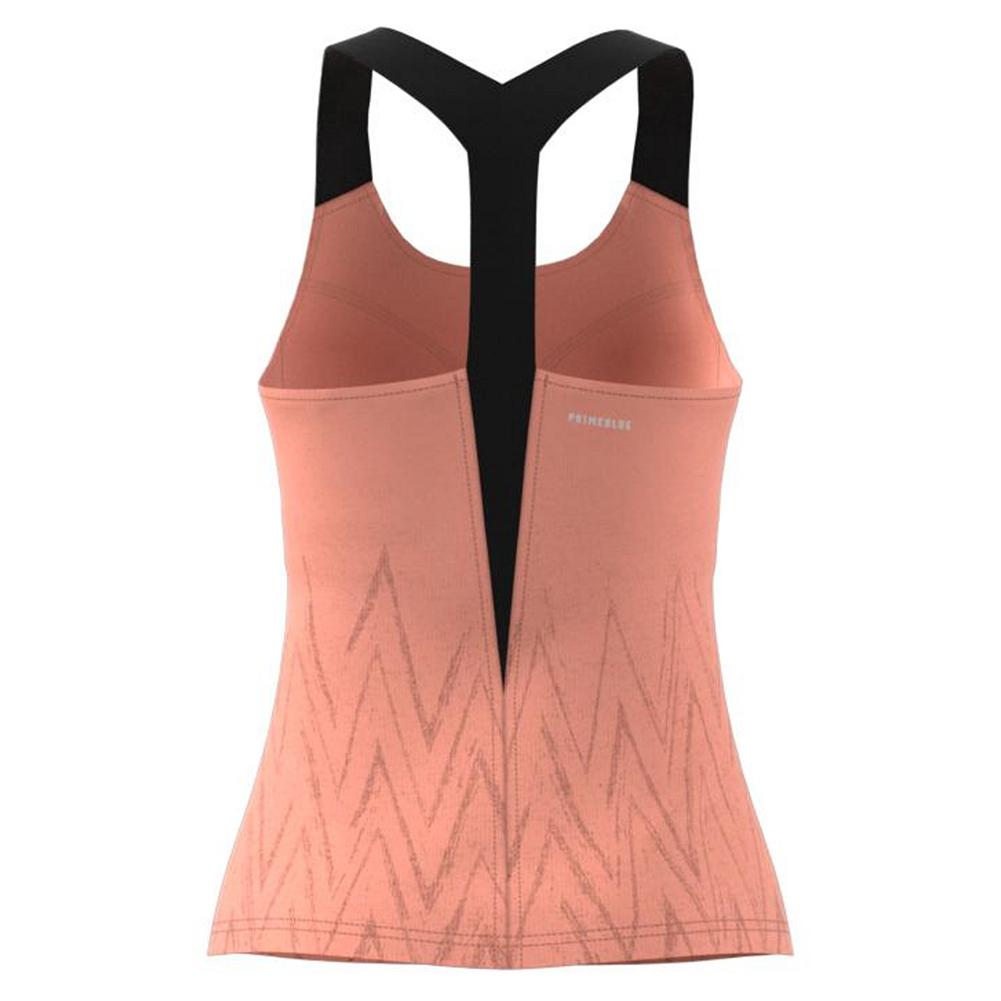 Adidas Women`s Primeblue Aeroknit Y-Back Tennis Tank in Ambient Blush