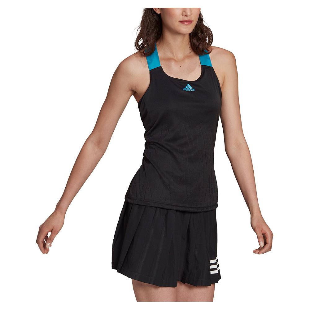 Adidas Women`s Primeblue Aeroknit Y-Back Tennis Tank in Black