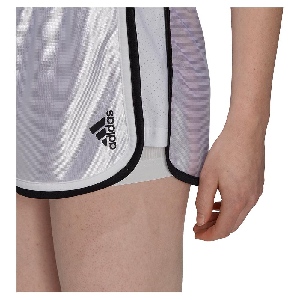 Adidas Women's 2.5 Inch Tennis Shorts in White and Black