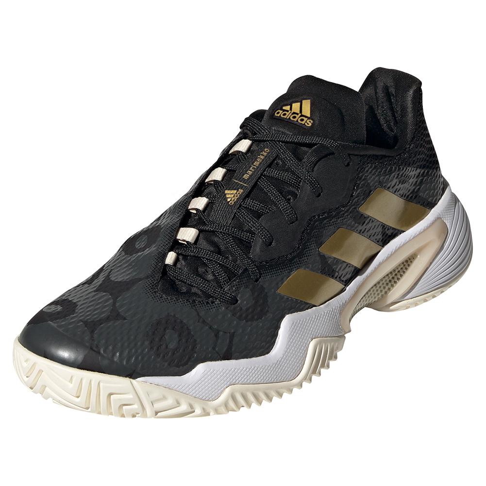 adidas Women`s Marimekko Barricade Tennis Shoes Core Black and Gold  Metallic | Tennis Express