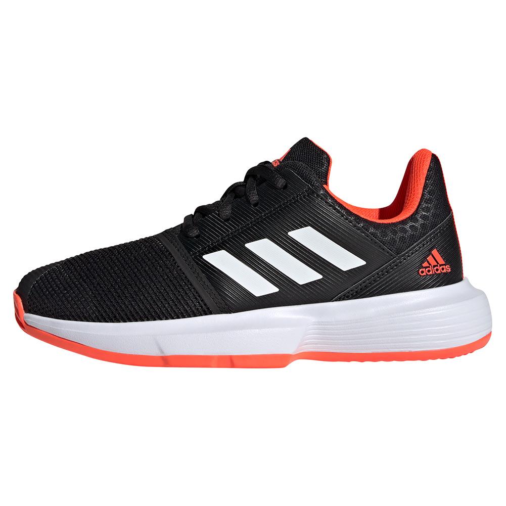 adidas Juniors` CourtJam xJ Tennis Shoes Core Black and White | Tennis  Express