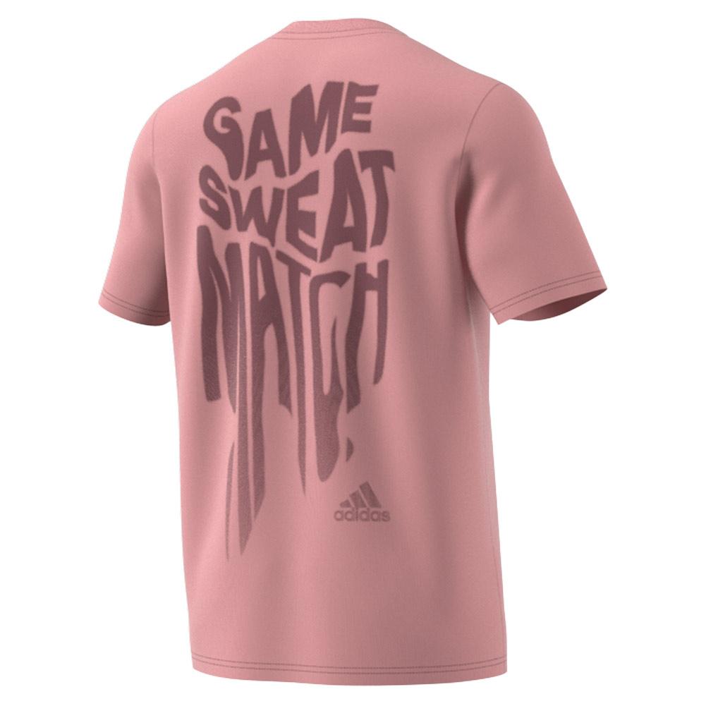 Adidas Men`s Game Sweat Match Graphic Tennis T-Shirt Wonder Mauve