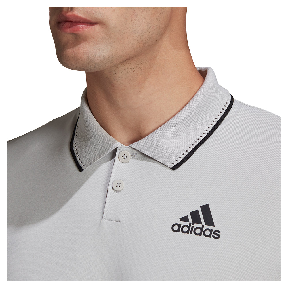 Adidas Men`s HEAT.RDY Top Tennis Polo Shirt Grey One and Black