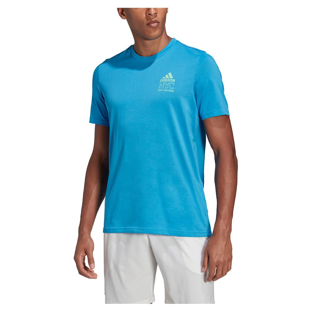 Adidas Men`s Hard Courts Graphic Tennis T-Shirt Pulse Blue